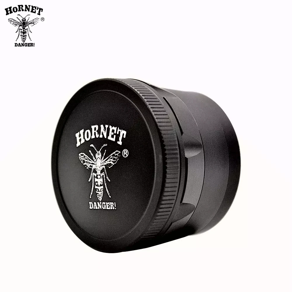 HORNET Aircraft Aluminum Crusher 63 MM 4 Layers Crusher Hand Crank with Diamond Teeth Smoking Accessories Customized Logo