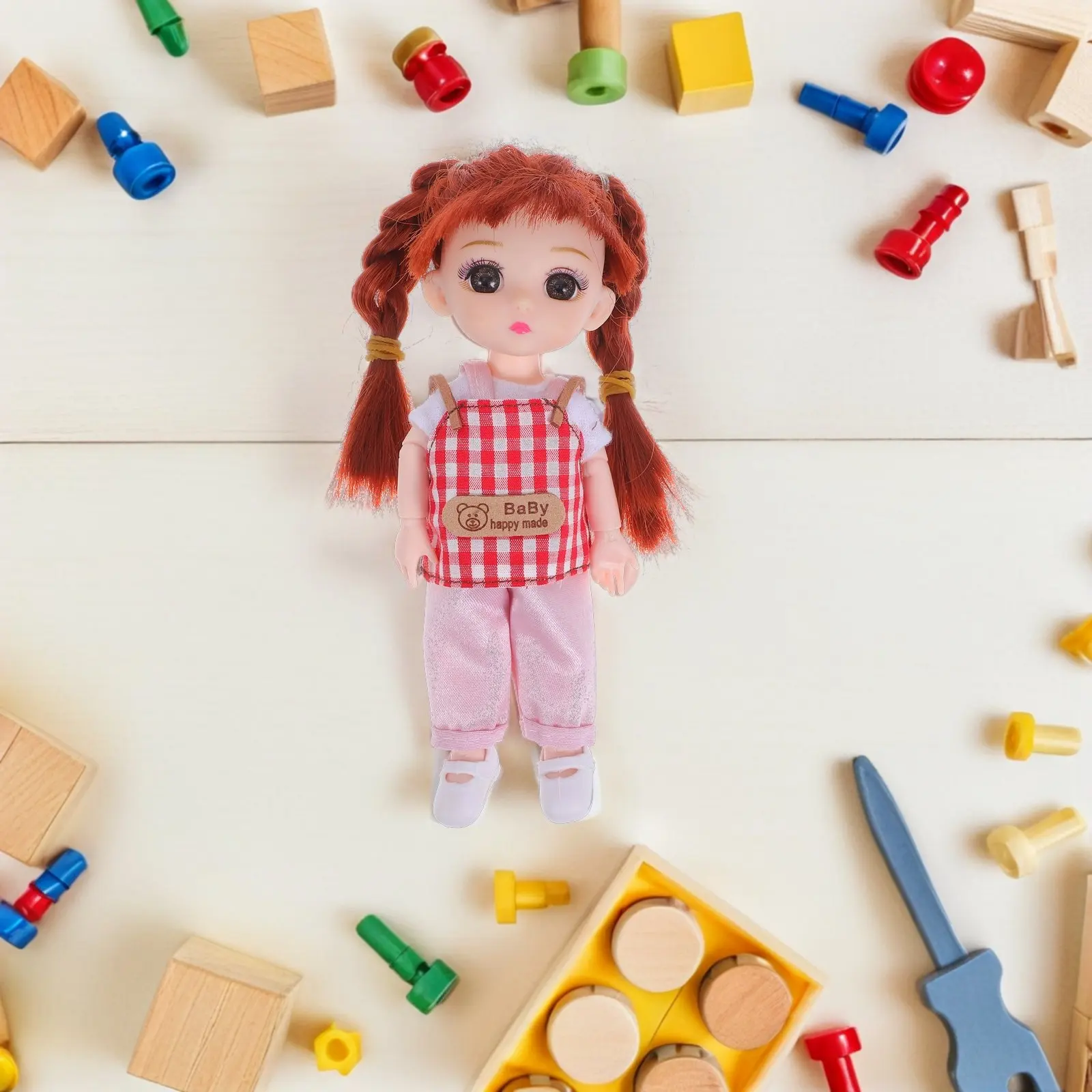 

2Pcs Aprons Checkered Striped for 10-15Cm Stuffed Animals Baking Costumes Kitchen Dress Up Accessories