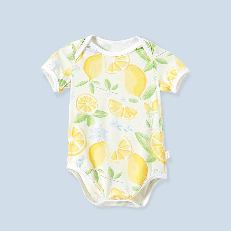 Summer infant baby boys girls Baby Bodysuits Short sleeve Playsuit Briefs crawling suit Bamboo fiber Fashion Baby Clothes