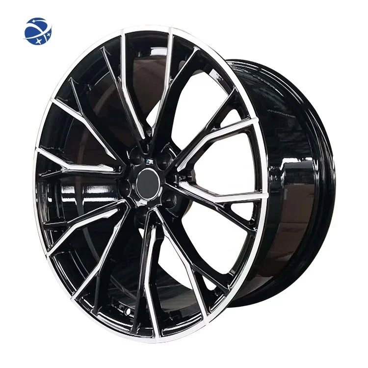 Yun Yi Bright Black Spokes Milling Bright Edges Aluminum Wheel Sport Rims 19*8.5 And 19*9.5 Wheels Rims 19inch