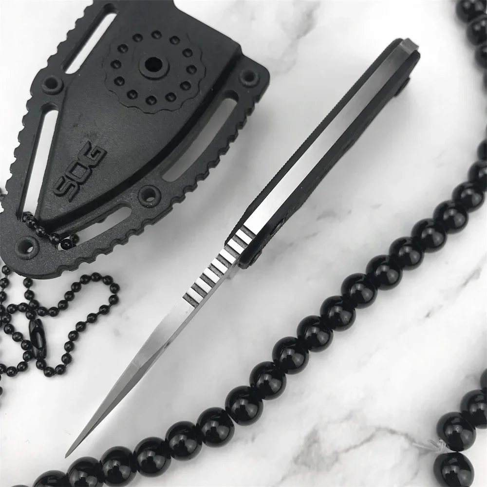 Full Tang Durable Instinct Fixed Knife G10 Handle Lightweight Mini Pocket EDC Neck Chain Multi Tools with ABS Plastic Sheath