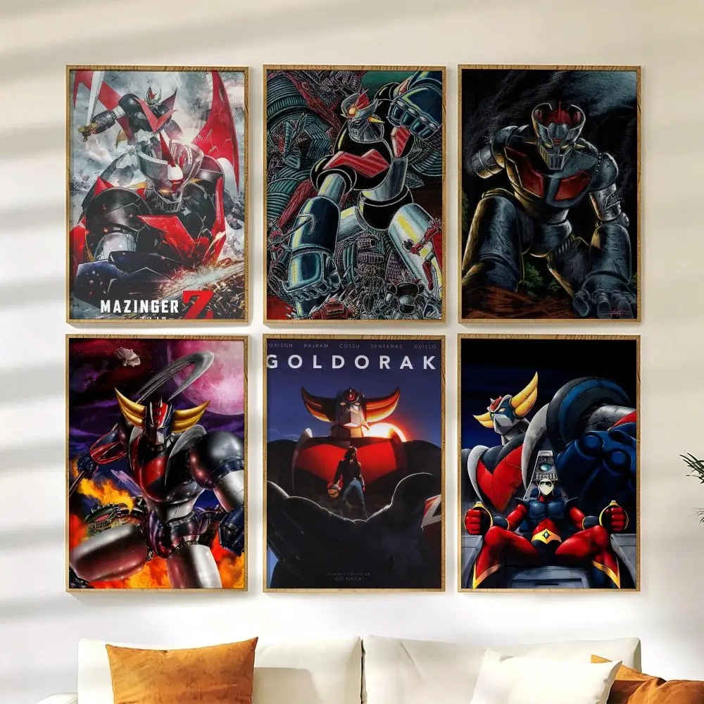 M-Mazinger Grendizer G-Goldorak Poster Wall Stickers HD Painting Self Adhesive Art Decals for Bedroom Living Room Home Decor