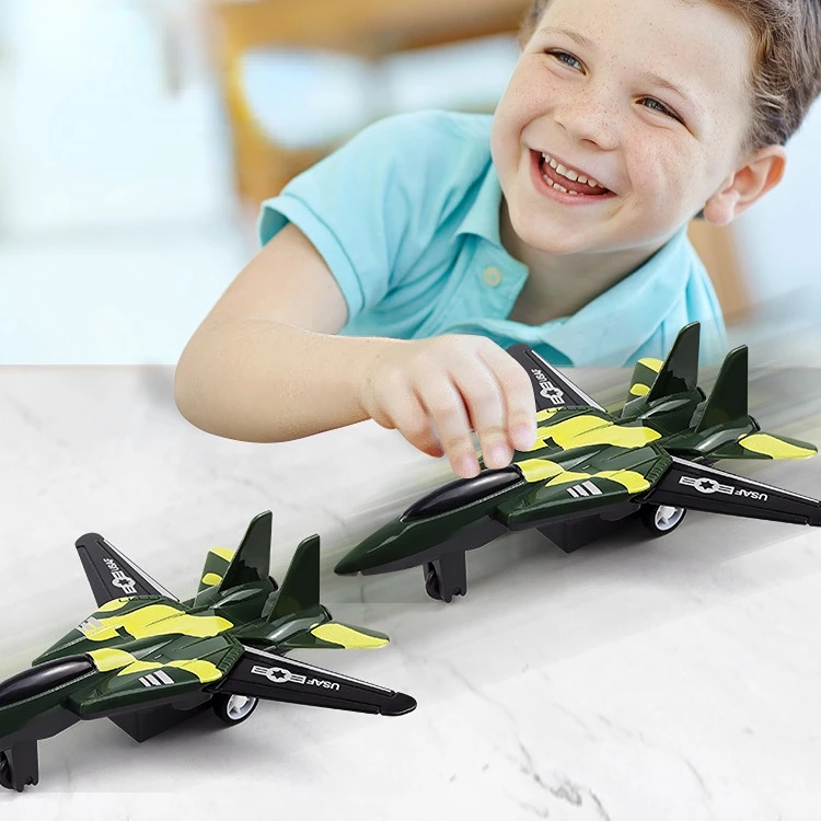 Pull Back Aircraft Children\'s Camouflage Pull Back Fighter Model Toy Boy Camouflage Military Aircraft Model Gift For Children