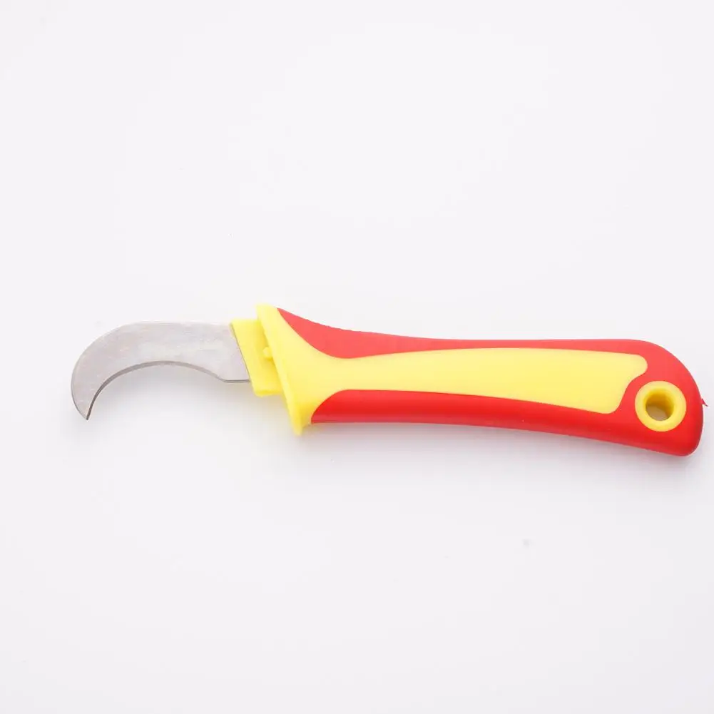 Electrician Knife Insulated Cable Stripping Snips Straight Curved Hook Fixed Blade Wire Stripper Peeling Hand Tool