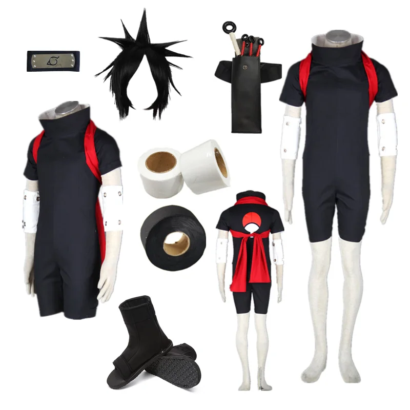 

Anime Cosplay Shippuden Uchiha 2th Cosplay Halloween Costume Black Jump Suit Halloween Comic cosplay