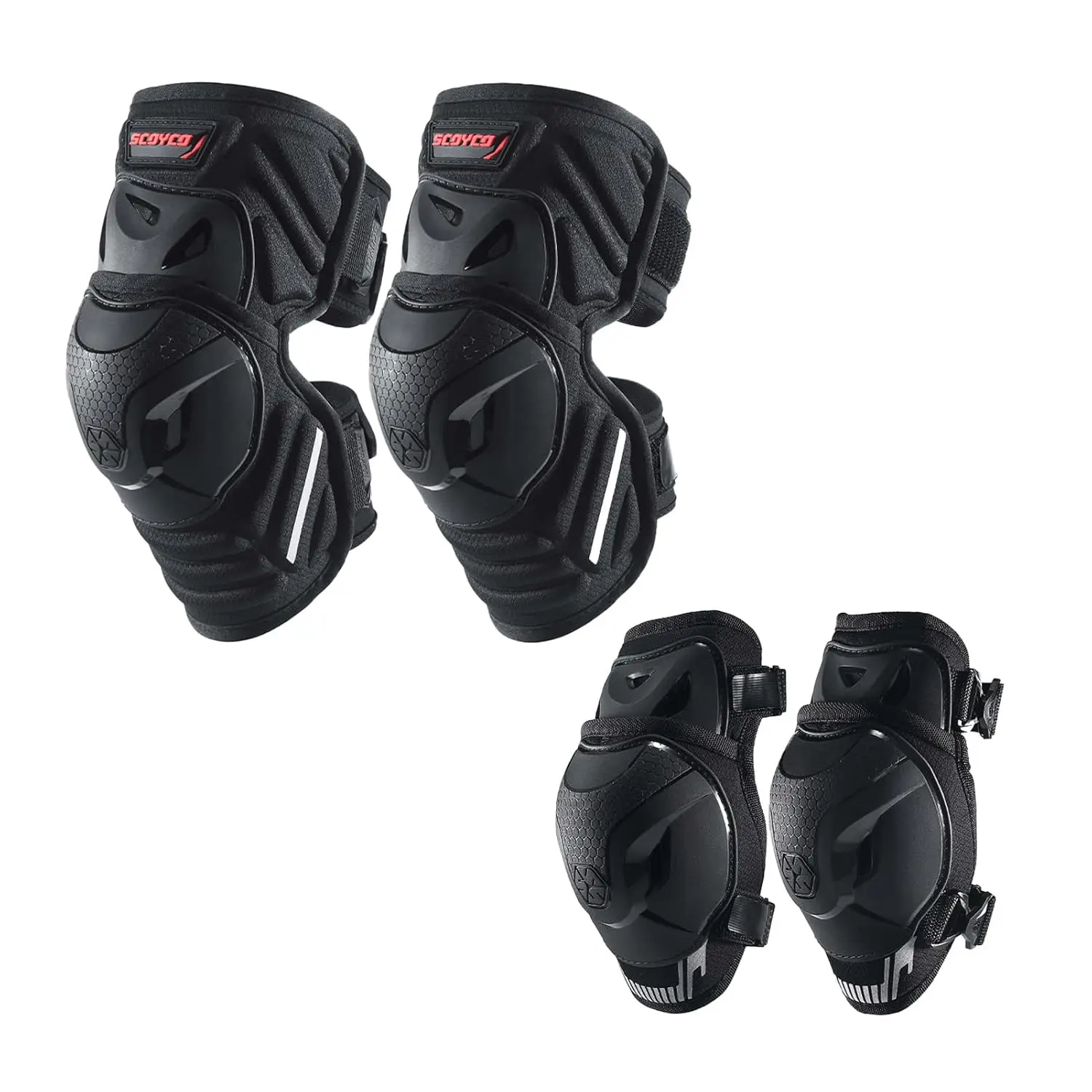 

CE Level 1 Motorcycle Knee Pads - TPU Armor with Adjustable Straps for Motocross, MTB, Skate