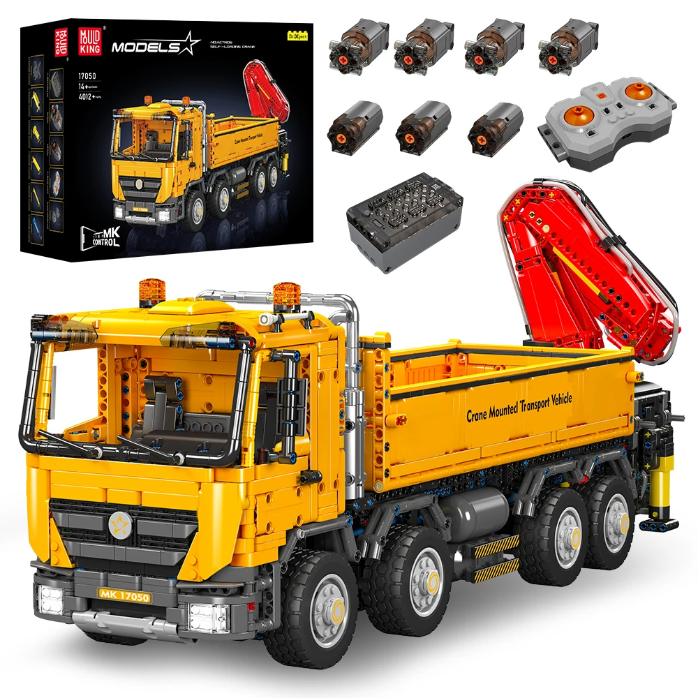 Mould King 17050 Technische Auto Speelgoed De RC Actros Zelfladende Kraan Bouwblok Engineering Truck Steentjes Kinderen Kerstcadeau - afbeelding 2