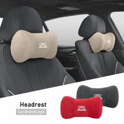 Car Seat Safety Headrest Pad Auto Logo Neck Pillow For Audi Quattro A3 A4 A6 A5 Q5 A1 Q7 Q3 Q2 Q8 A7 A8 TT S1 SQ5 RSQ3 RSQ8