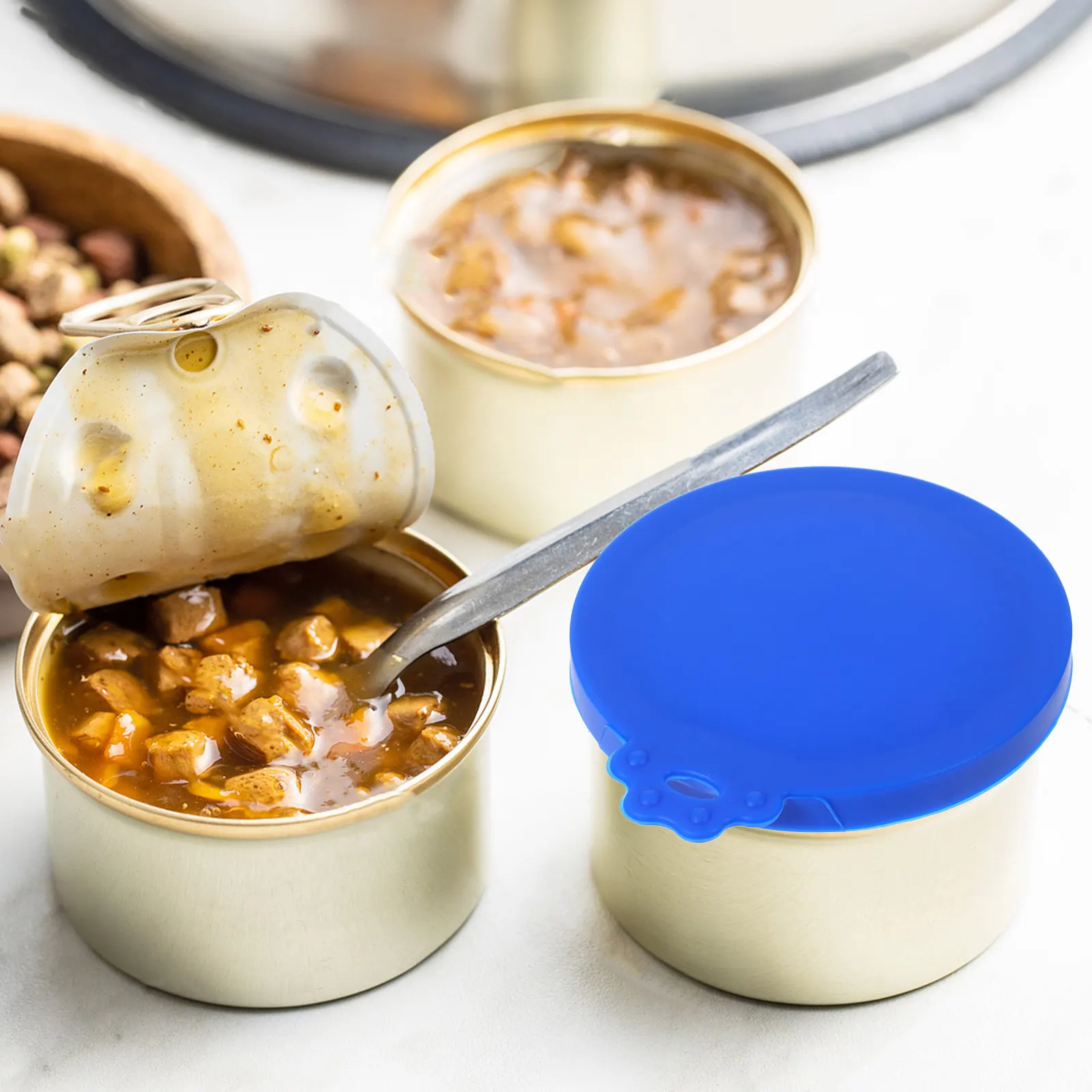 3-Piece Silicone Can Lids Set Universal Fit for Soda Cans Dog Food Cat Food Jars Yogurt Cups Reusable Airtight Sealing Freshness