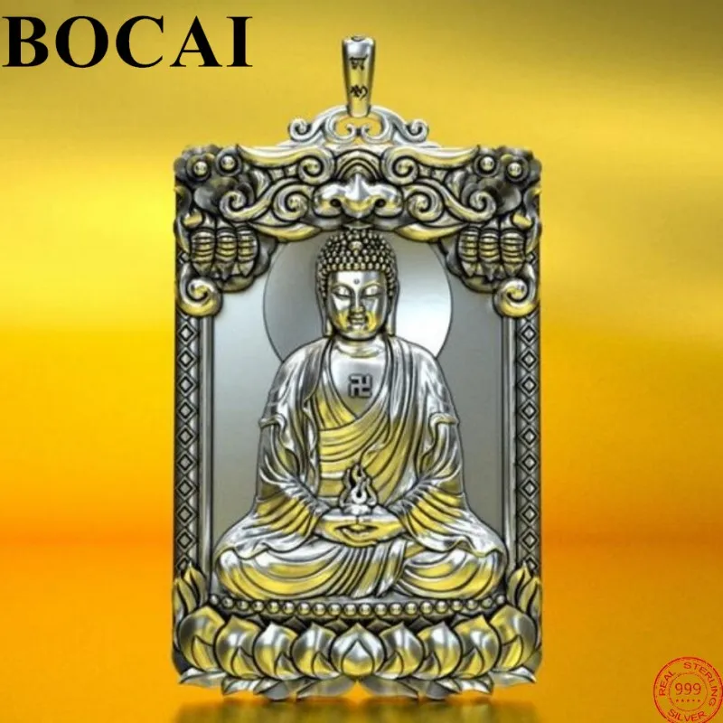 

BOCAI S999 Sterling Silver Charm Pendants for Women Men Dragon Head Twelve Zodiac Guardian God Buddha Jewelry Free Shipping