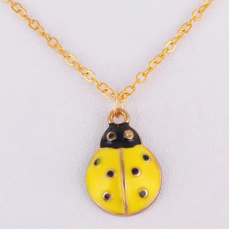 Enamel Hornet Wasp Ladybug Ladybird Beetle Bee Necklace Metal Choker Chain Pendant Necklace Fashion Costume Jewellery Boutique