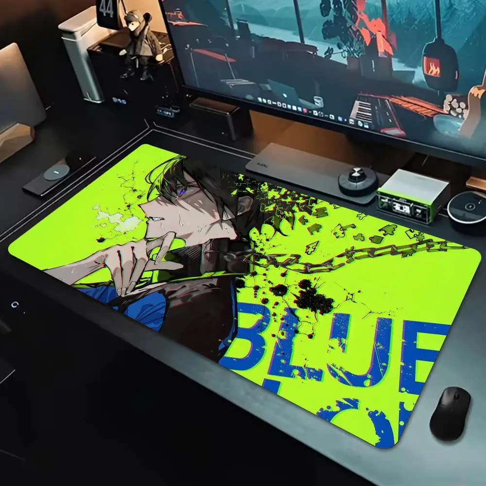 Intense Manga B-Blue Lock Mouse Pad Large Waterproof Gaming Mouse Pad, Non-Slip with Stitched Edge