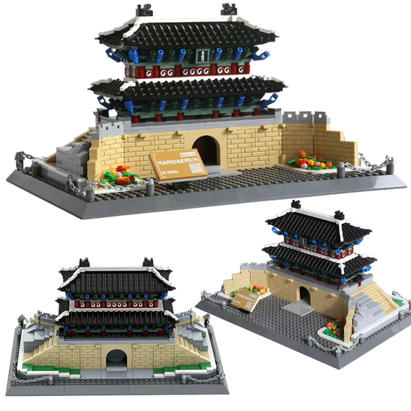 900PCS Chongli Gate of Seoul Korea Building Blocks World Famous Architecture Bricks City Street View Toys Gifts For Children