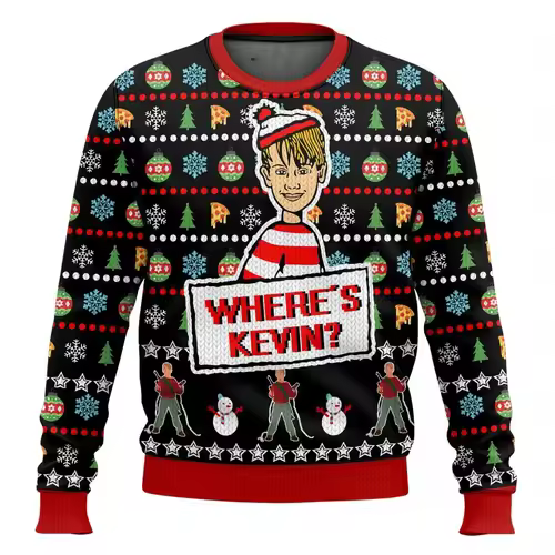 Merry Christmas alone at home Ugly Christmas sweater cartoon animation Men's pullover 2026 fashionable couple shirts Sweatshirt - Image 10