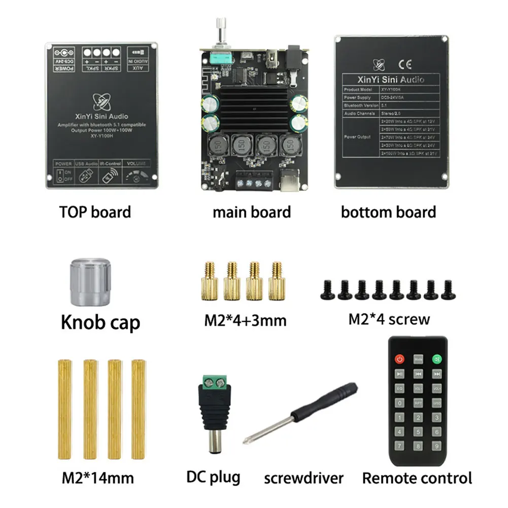 XY-Y100H AUX سماعات ستيريو وحدة ، بلوتوث 5.1 ، 2x100 واط الصوت ، أمبير ، TPA3116 رقاقة ، الرقمية السلطة مكبر للصوت المجلس
