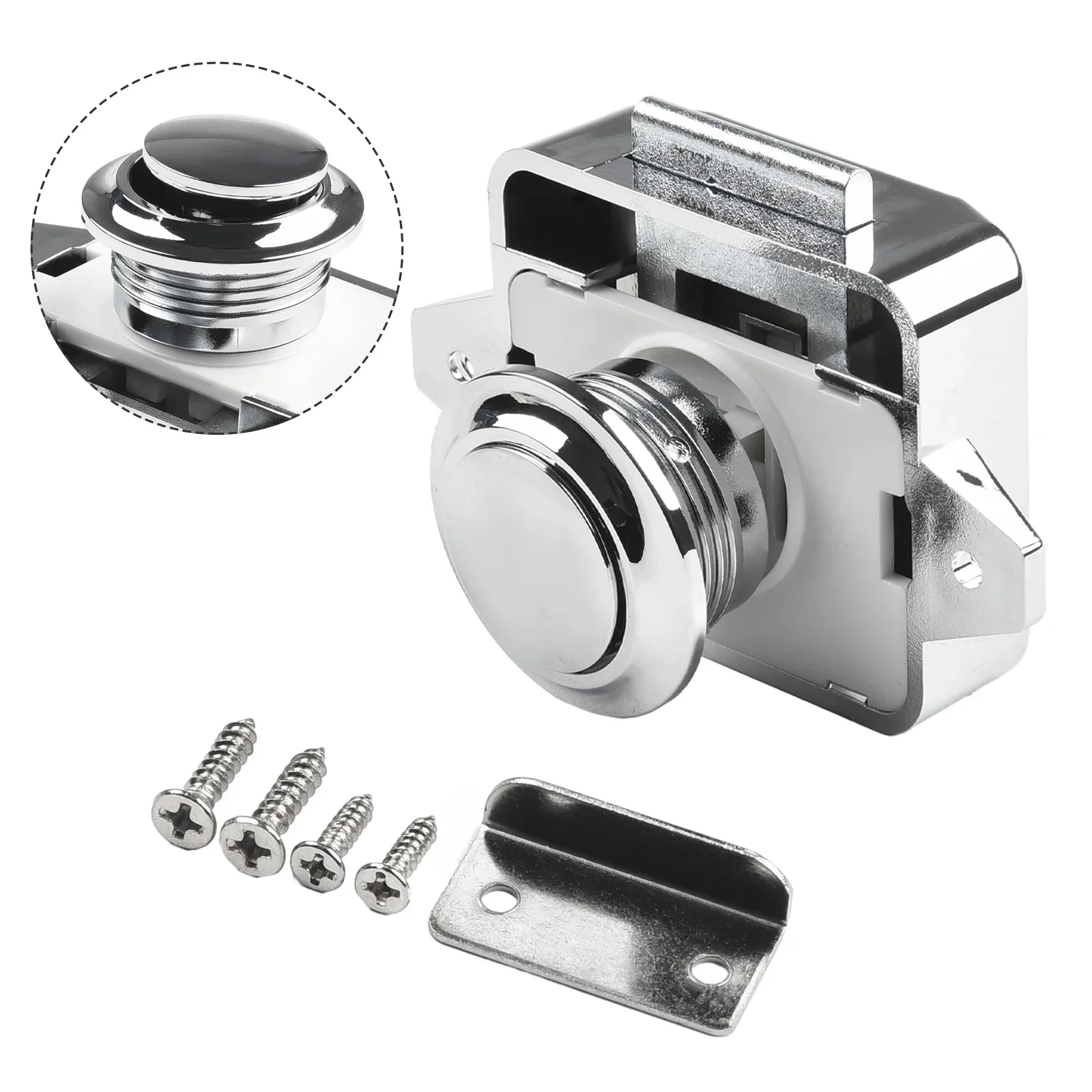 Push Button Catch Lock Cupboard Door Motorhome Cabinet Camper Caravan Latch Knob Caravan Boat Drawer Latch Hardware