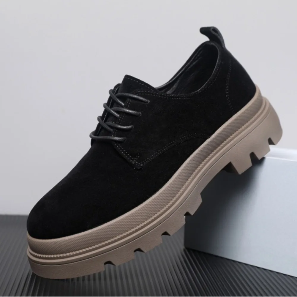 

Низкие ботинки, мужская мужская обувь на платформе, повседневная обувь в британском стиле, универсальная обувь для инструментов, мужские ботильоны