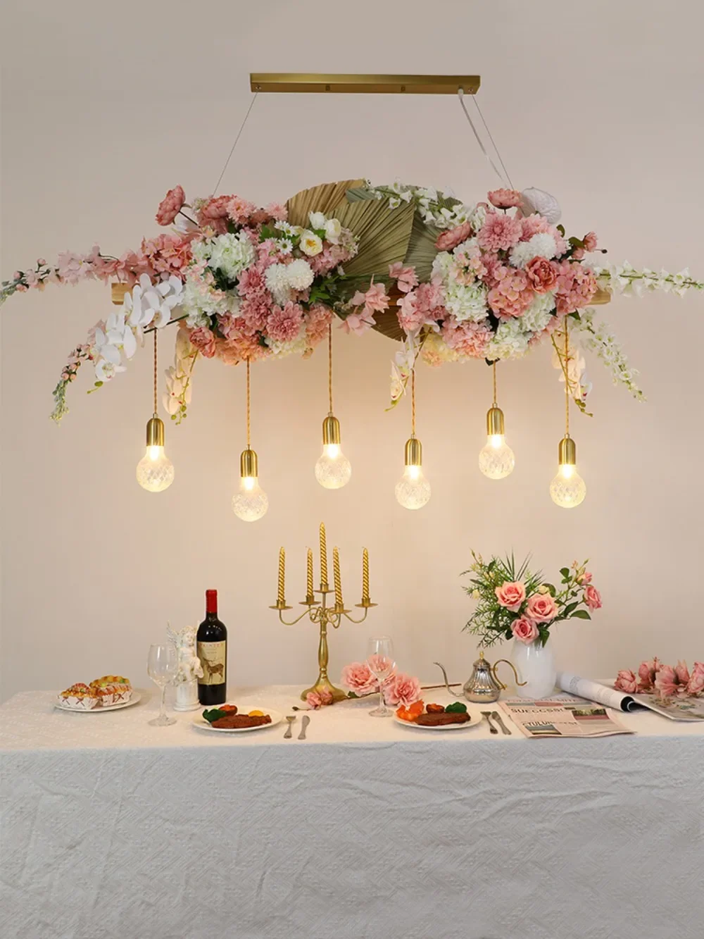 Chandelier Dessert Bakery Flower Shop Themed Restaurant Party Table Window Plant Lighting