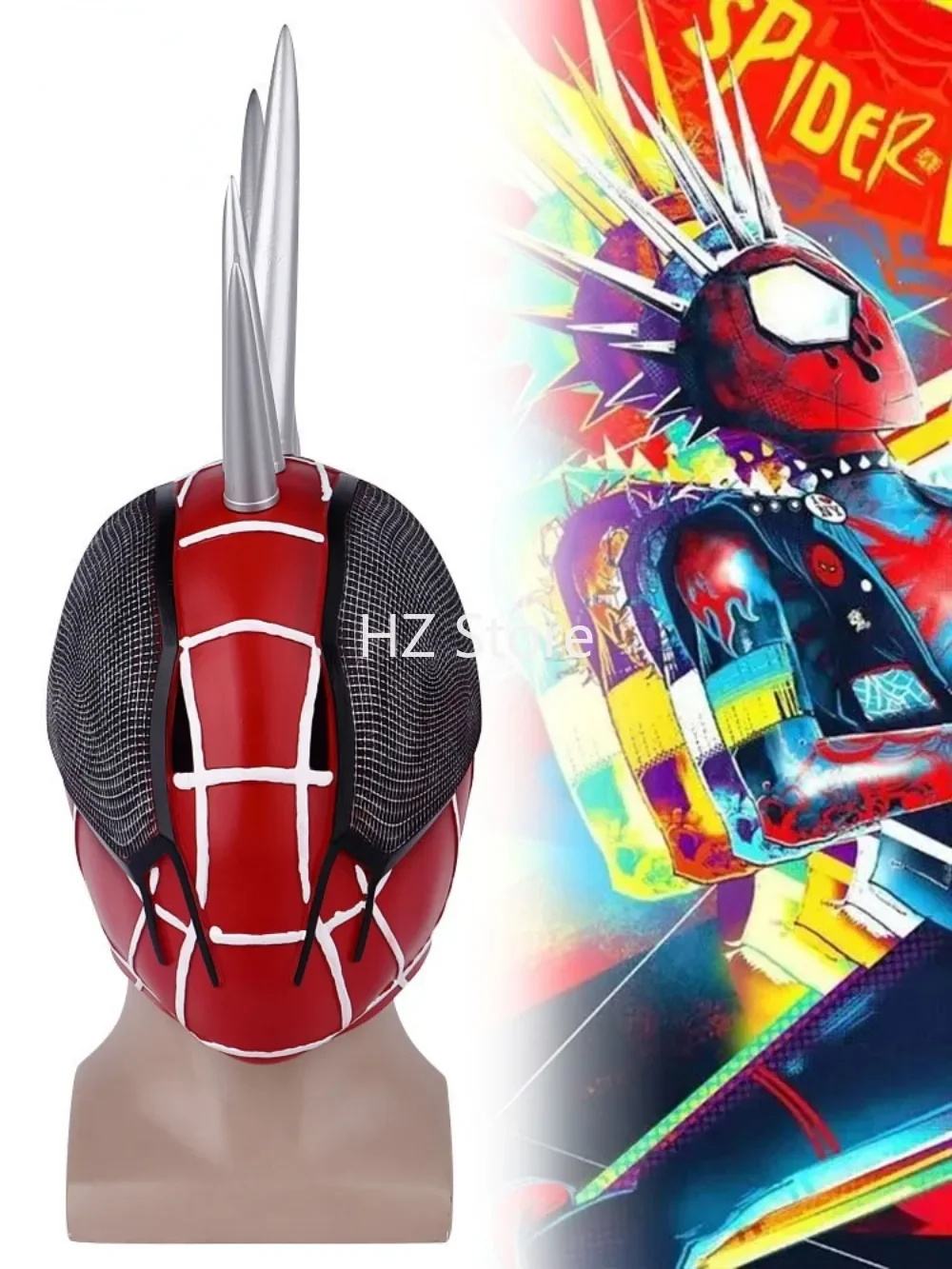 Marvel Spider-Man: attraverso il ragno-Verse Spider-Punk Mask Halloween cosplay Party Cos puntelli per regalo