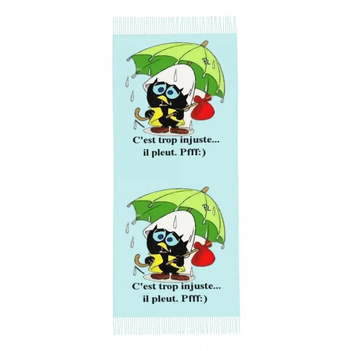 مطبوعة كاليميرو Cest Trop Injuste Il Pleut Pfff وشاح النساء الرجال الشتاء الخريف الأوشحة الدافئة أنيمي إيطاليا التلفزيون الكرتون     شالات يلتف