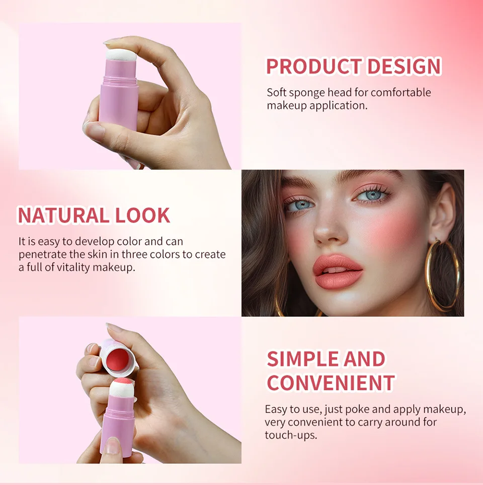 Lakerain velours liquide Blush mat éponge tête fard à joues naturel durable éclaircir Contour du visage Blush teinte maquillage