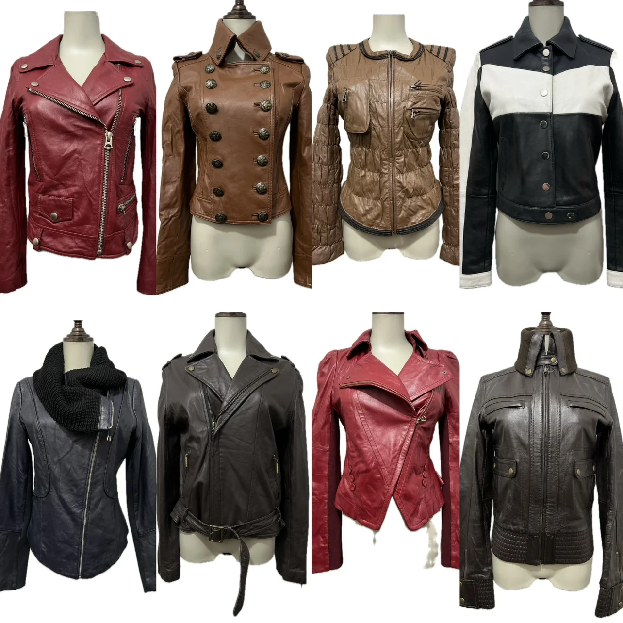 Giacca da Moto Vintage in Pelle di Pecora per Donna, Colletto Alto con Cerniera, Lunghezza Regolare, Capospalla Giovanile alla Moda