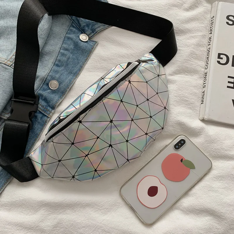 New fanny pack, laser fanny pack, sequined women's shoulder oblique span bag, mobile phone change bag.