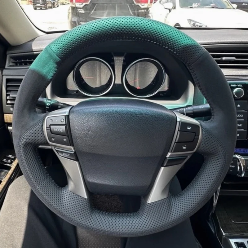

Customize Soft Non-Slip Suede Leather Car Steering Wheel Cover Mark X 2009-2011 2012-2015 Steering Wrap Cover For Toyota Reiz
