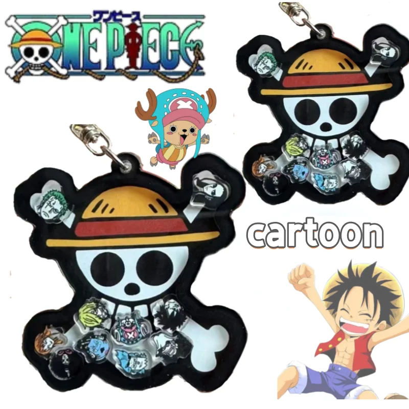 One Piece keychain Luffy straw hat pendant creative fashion personality cartoon cute portable student backpack accessory gift