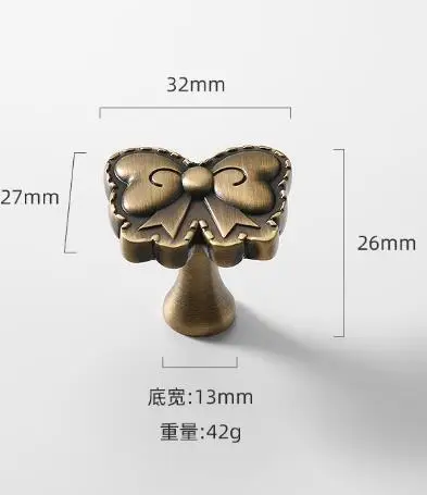 

White Bow Knobs for Dresser Handle Closet Drawer Cute Light Brown Brass Wardrobe Handles