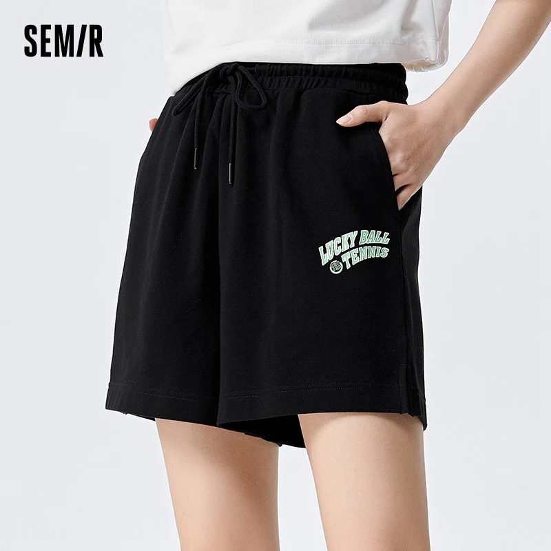 

Semir Casual Trousers Female Open Letter Print Loose Personality Summer Small Girls Tide Shorts Sports College Style