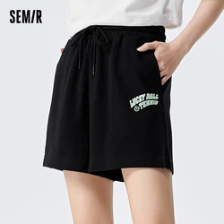 Semir Casual Trousers Female Open Letter Print Loose Personality Summer Small Girls Tide Shorts Sports College Style