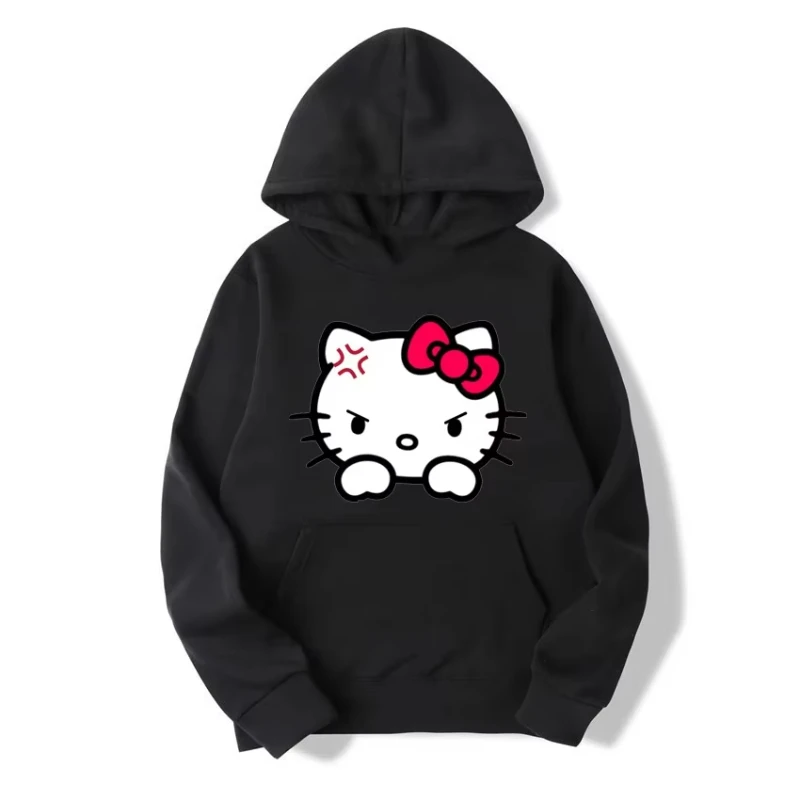 

MINISO без ремешка Hello Kitty, новая повседневная спортивная толстовка с капюшоном, женский модный уличный свитер для пар, мужской мультяшный осенне-зимний ангор