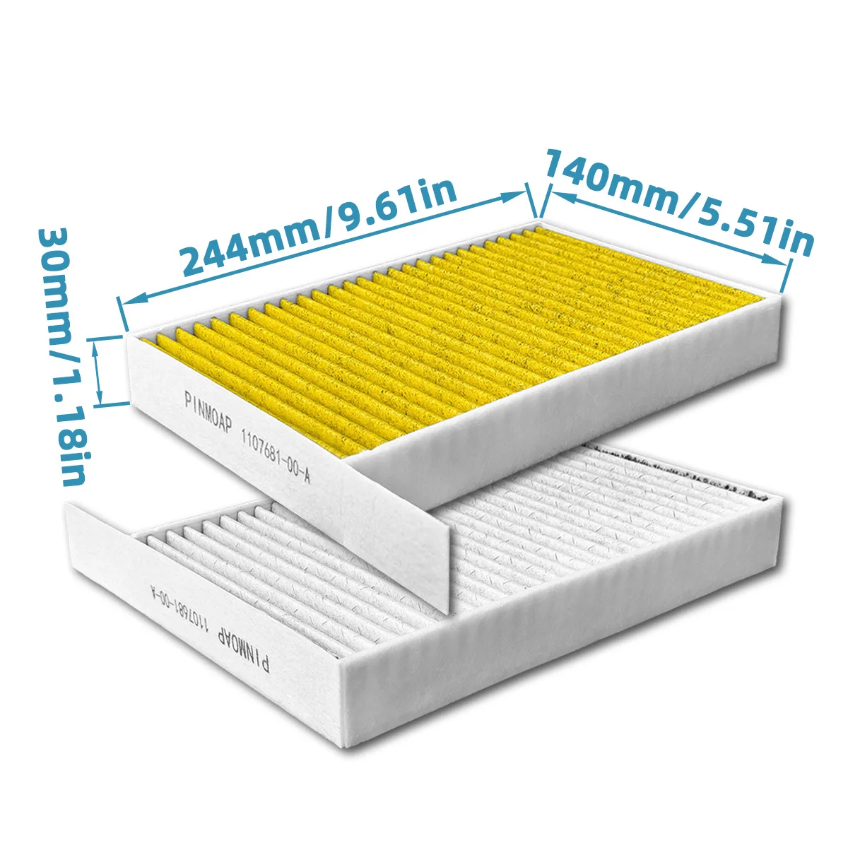 Lanke Innenraumluftfilter-Kit mit eingebautem Filter, passend für Tesla Model 3 Model Y, 1107681-00-A, 1107681-00-B, CAF10080C, CF12774, FP25015 – Detail 2