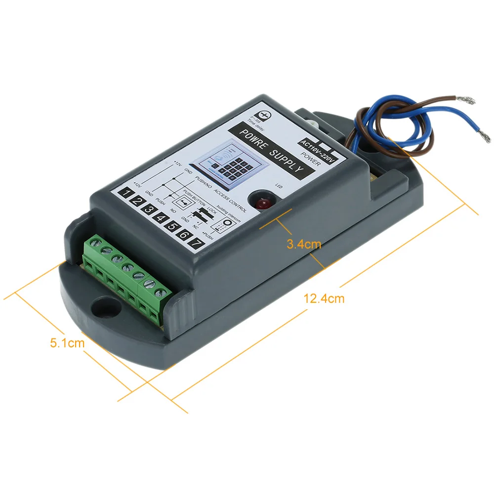 

AC110V-220V Input Wide Voltage 12V3A Output Flame-Retardant Material Access Control System Access Control Power Supply