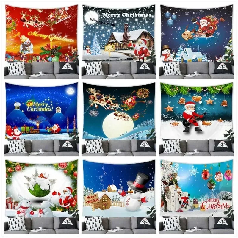 

Рождественский гобелен Санта-Клауса для спальни, гостиной, дома, рождественское украшение
