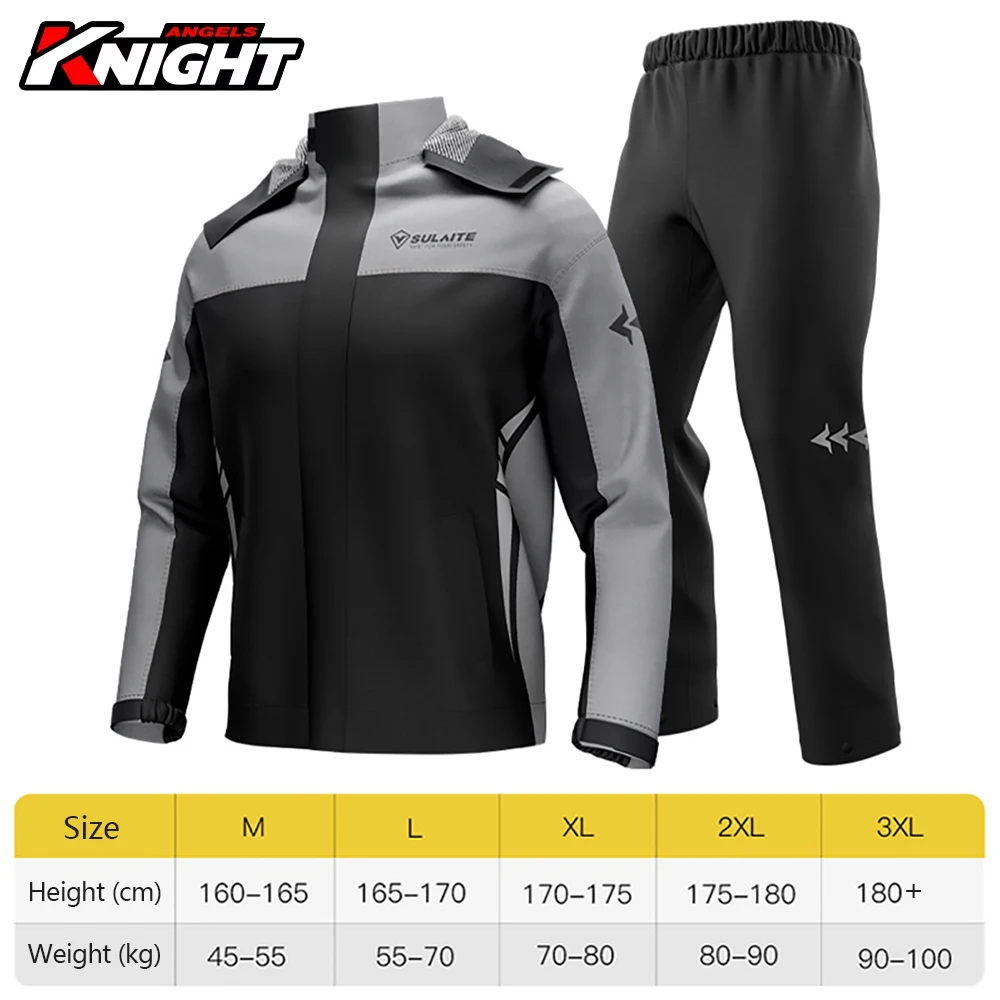 

Motorcycle Raincoat Suit Waterproof Outdoor Motorbike Riding Raincoat Lightweight Foldable Moto Jacket Pants High Reflection