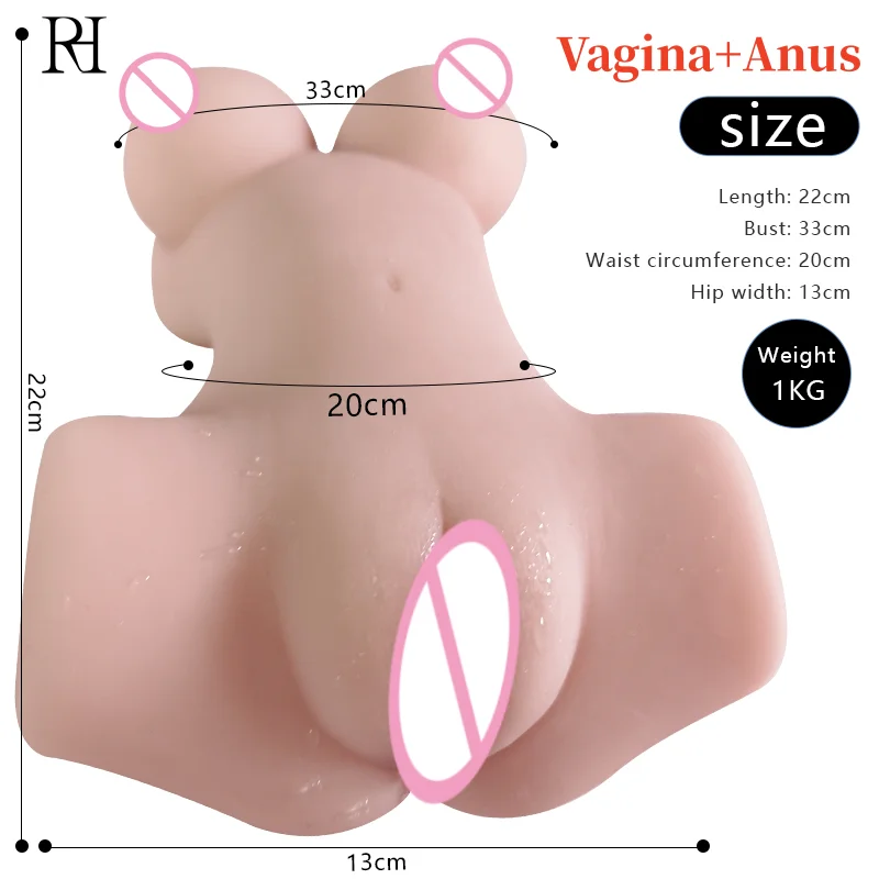 Muñecas sexuales de TPE para hombres, juguetes Sexy con Vagina realista RH, culo Grande Real, pecho, medio cuerpo, productos eróticos para 18