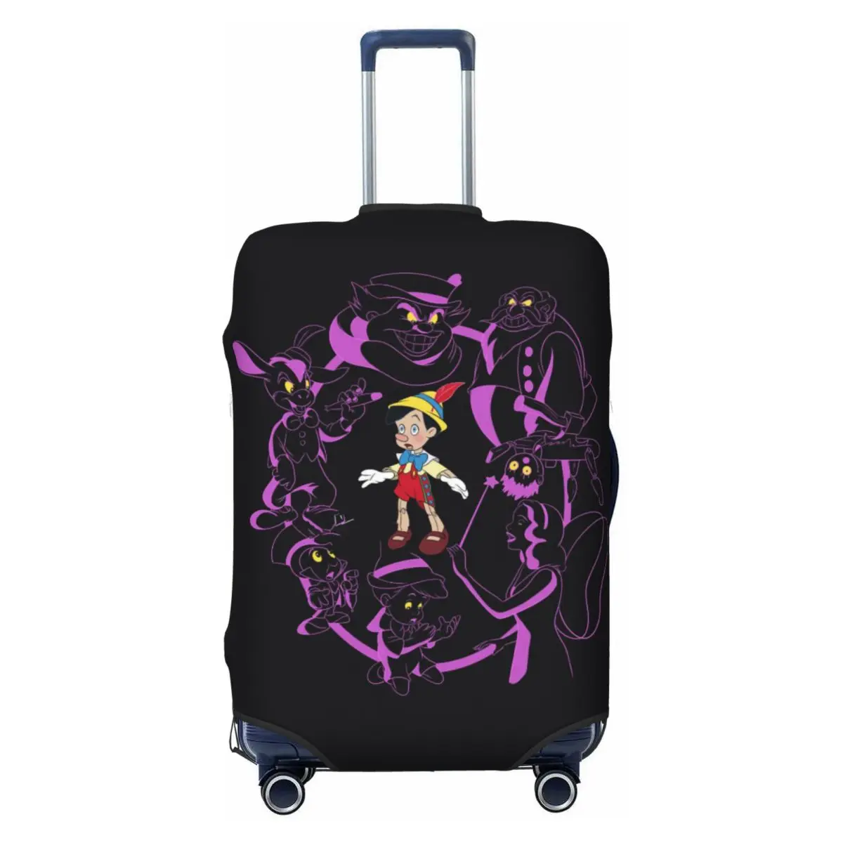 

Custom Cartoon P-Pinocchio Luggage Cover Elastic Travel Suitcase Protective Covers Fits 18-32 Inch