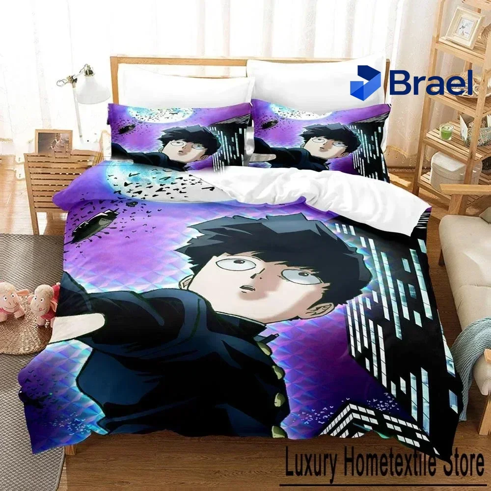 Exquisite New 3D Printed Mob Psycho 100 Bedding Set Anime Kageyama Shigeo Duvet Cover Double Twin Full Queen King Adult Kids Qui