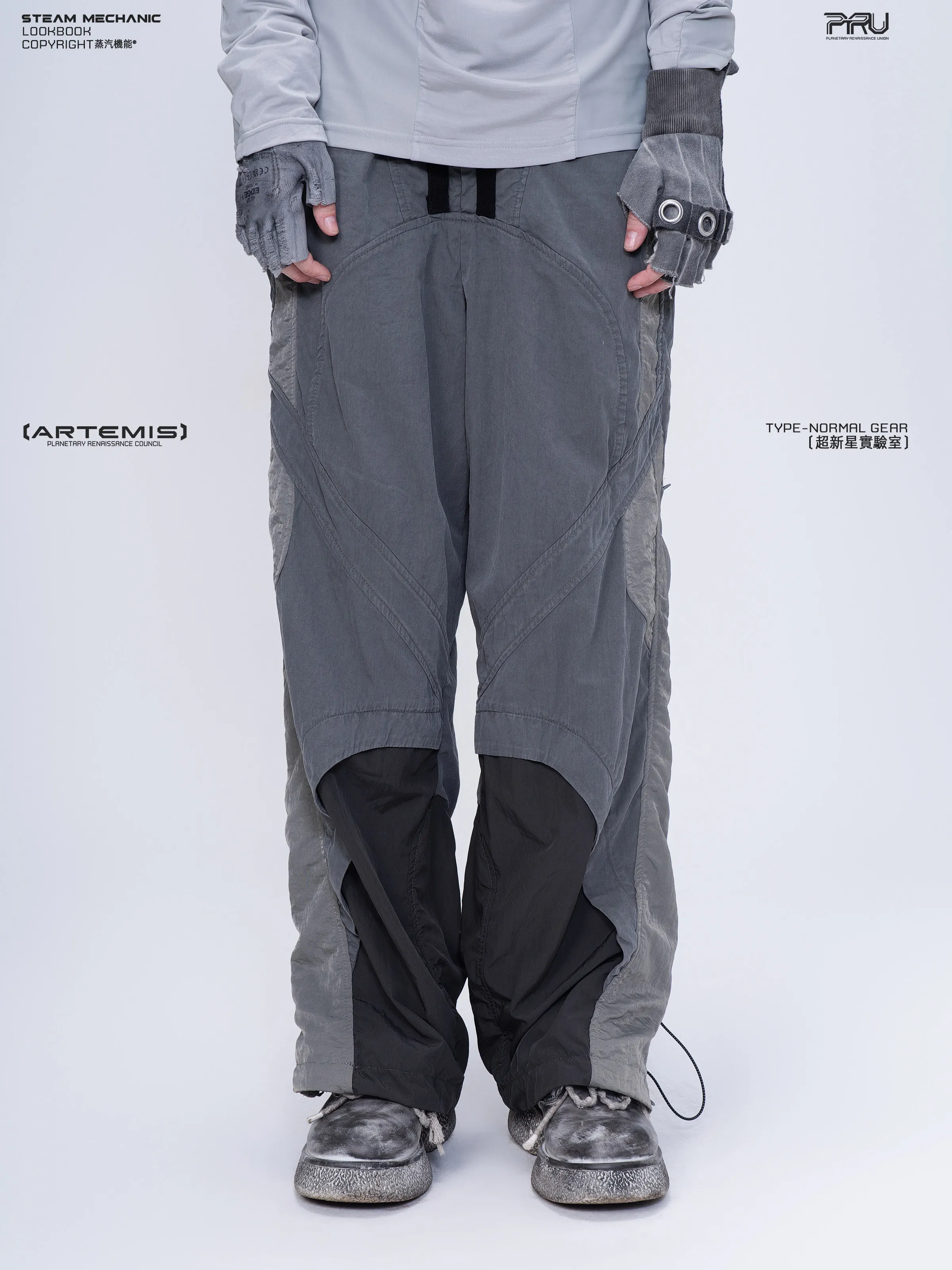 

STEAM Deconstructed wraparound zipper pants color-blocked straight leg loose outdoor workwear casual trousers cyberpunk