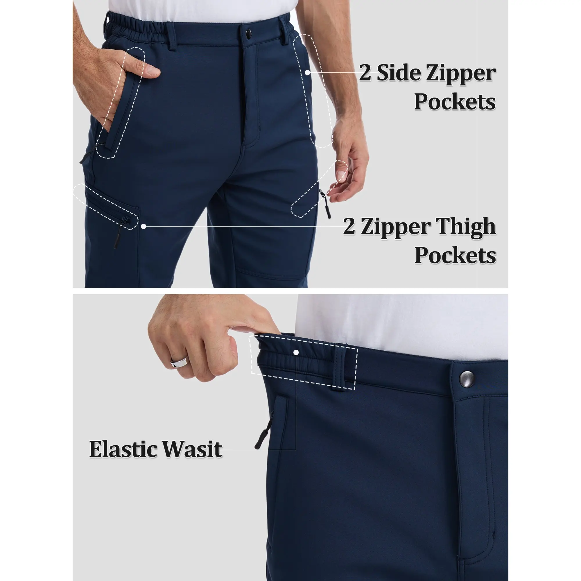 Winter Herren Wasserdichte Camping-Wanderhose Cargo Taktische Softshell Warme Fleece Winddichte Outdoor-Trekking-Jagdhose – Detail 27
