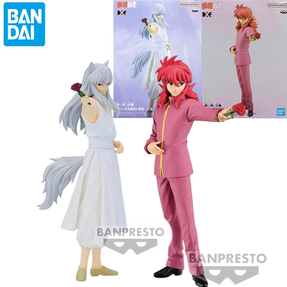Original genuíno bandai banpresto dxf yuyu hakusho kurama e youko kurama pvc figura modelo anime desktop ornamento brinquedo presente