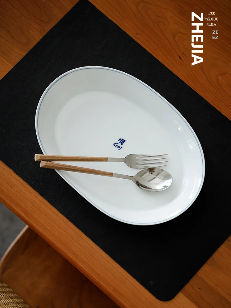

High Temperature Resistant Cerc Fi Plate Jingdezhen Underglaze Blue Porcelain Di Chinese Sle Hand-Painted Illustration