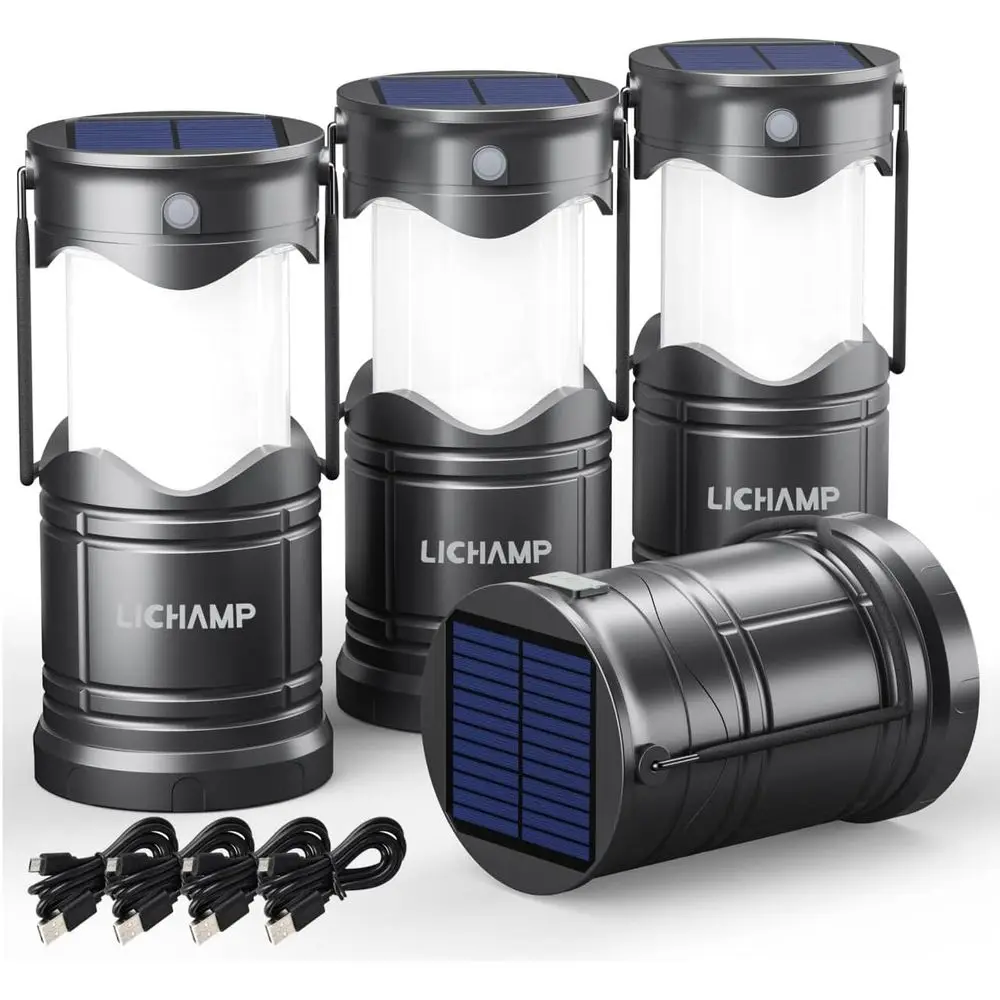 

Solar Camping Lantern, USB Rechargeable LED Lanterns, 3 Modes Power for Emergencies, Indoor & Outdoor