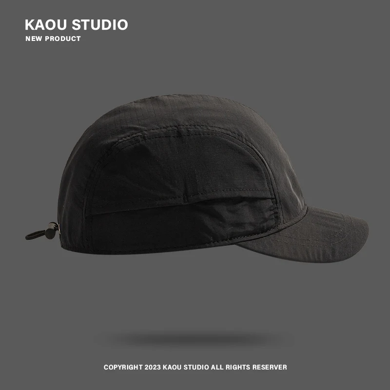 레트로 짧은 챙 모자 남자 일본 얇은 여름 태양 보호 피크 캡 여성을위한 야외 빠른 건조 야구 모자