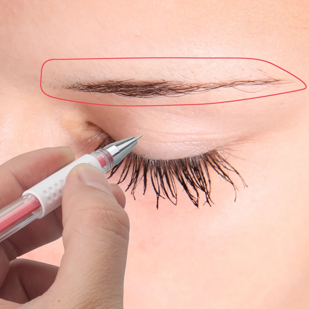 

1 шт. белый маркер для татуировки, ручка для позиционирования бровей, маркер для позиционирования татуировки и вышивки