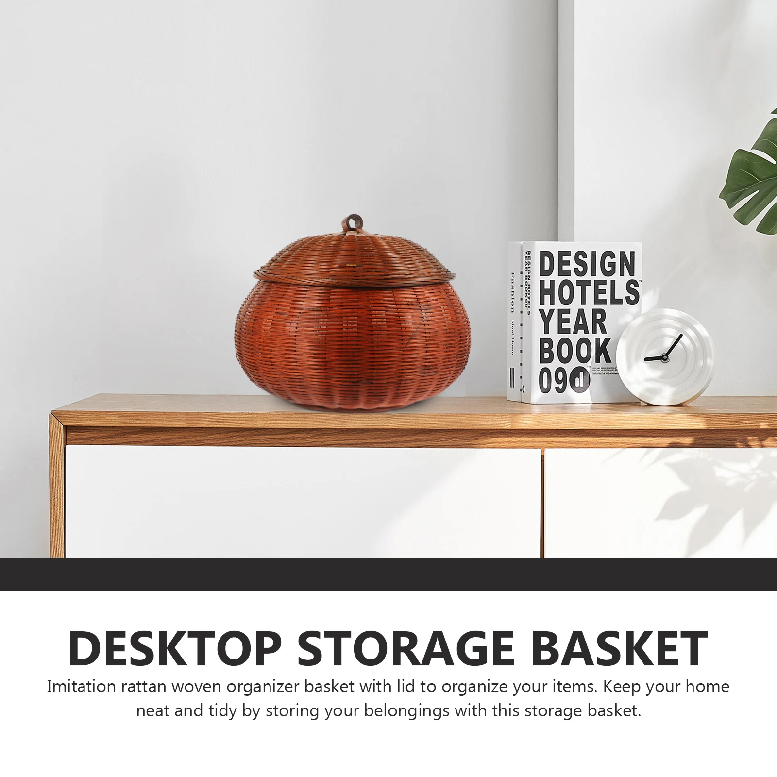 

Rattan Woven Basket Lid for Storage Decorative Home ganization C Multi Function Storage Solution New Year Gift Idea