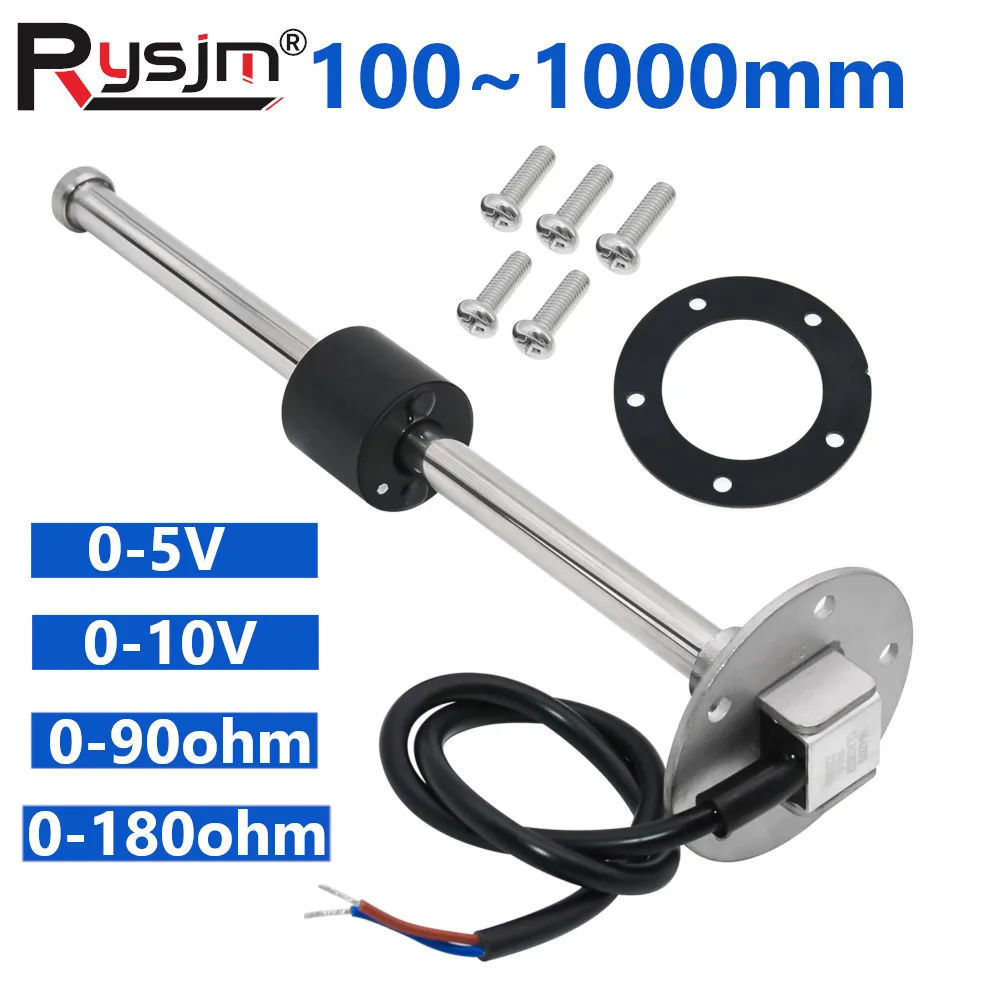 0-5V 0-90ohm 0-180ohm Fuel Float Sensor Fuel Level Sender Unit 100~1000mm Custom Signal Custom Size for Car Truck Boat Yacht