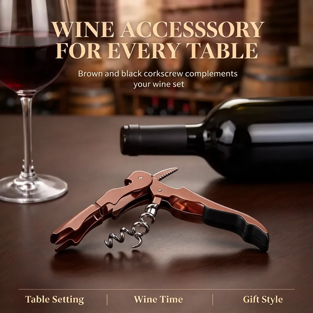 Rose Gold 3-in-1 Waiter's Corkscrew Multi-function Wine Bottle Opener with Foil Cutter Beer Opener Bar, Restaurant Kitchen Tool